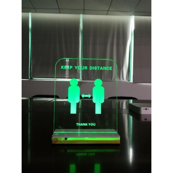 Transparent Table Stand Acrylic 28 * 22cm Led Word Sign