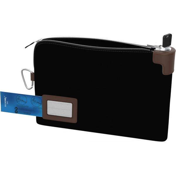 Cash Bag, Notary Bag with Lock, 2 Keys, Waterproof Document Pouch, Money Pouch with Zipper, 11.7 X 8.3 Inch, Deposit Bags and Travel Wallet Protect Passport, Cash, Checks, Credit Cards