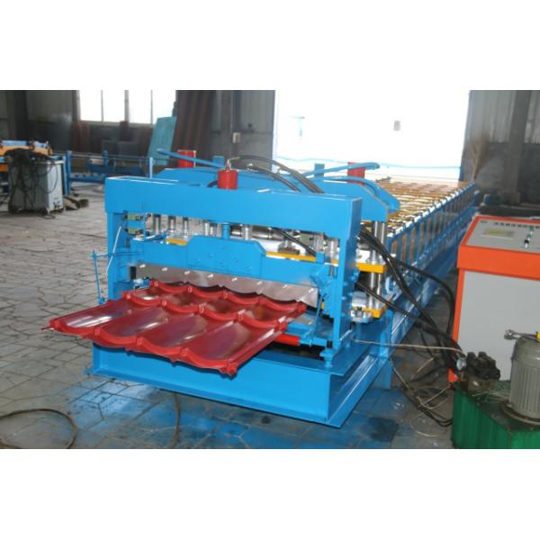 Steel Tile 750 Glazed Steel Profile Roll Forming Machine PLC Control For Construction