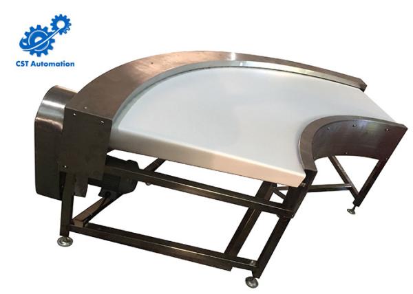 Food Industry 90 Degree Curve Conveyor SS 304 2500mm * 600mm * 900mm