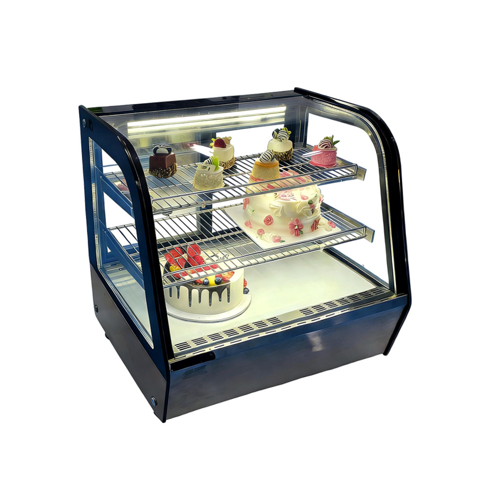 Auto Defrosting Glass Door Refrigerator Back Sliding Dessert Shops Countertop Cake Fridge