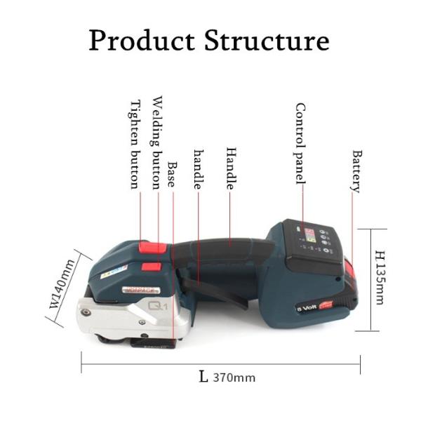 Automatic One Key Handheld Wrapping Machine For PP PET Straps Driven by Electricity