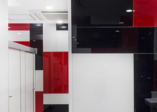 4mm Lacobel Painted Glass , Colored Mirror Glass For Office / Kitchen