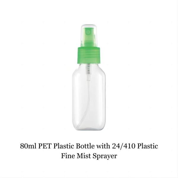 80 мл ПЭТ пластиковая бутылка с 24/410 пластиковой винтовой крышкой Дисковая крышка Flip Top Cap Лосьонный насос Прямая туманная распылитель