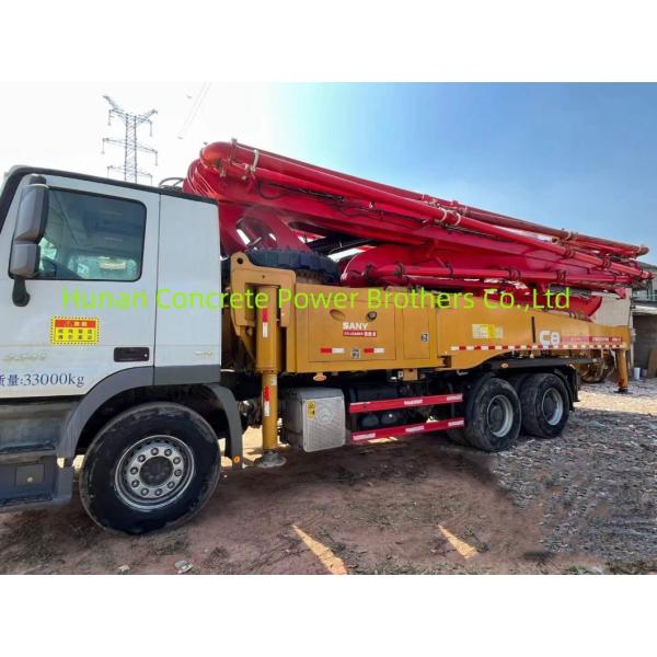 2019 Equipo pesado usado Bomba de hormigón de 49 m con altura de alimentación de 1400 mm y chasis MB