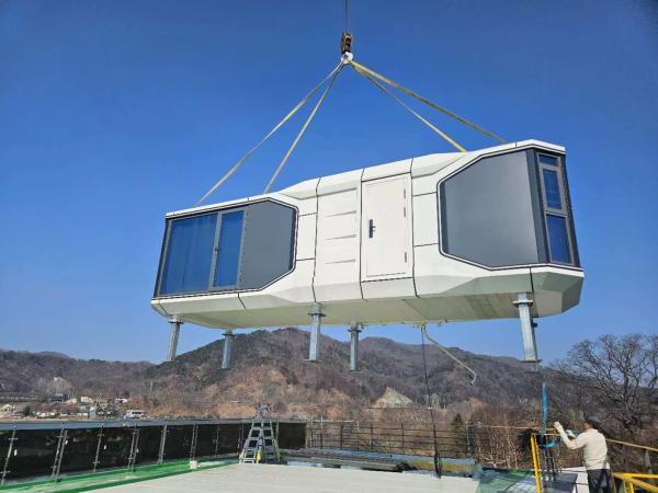 Intelligent Access Control System Entrance Door Space Container Capsule Room For Commercial In Modular Outdoor Hotel