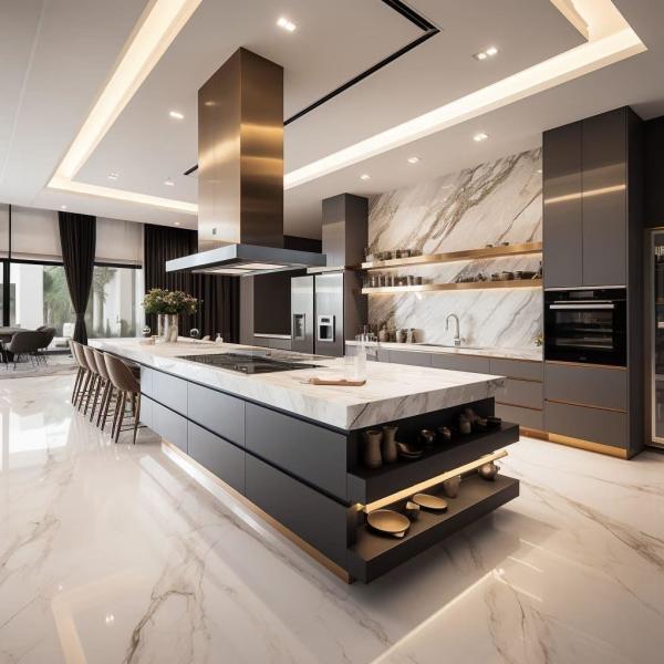Custom Complete Modern Gloss Melamine Kitchen Cabinet Island Furniture