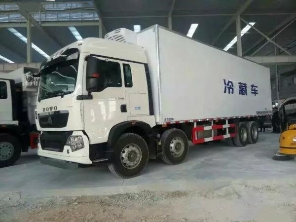 Одиночные колеса 8x4 Холодильник Van Груз Тележка кабины 12