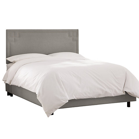 french style antique king upholstered linen velvet fabric wooden frame reproduction classic design bed beds headboard