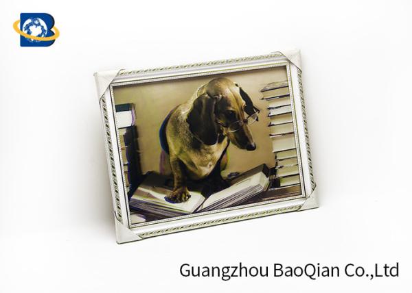 Dog Animal 3D Lenticular Pictures PVC / MDP Frame Decoration Of Free Sample