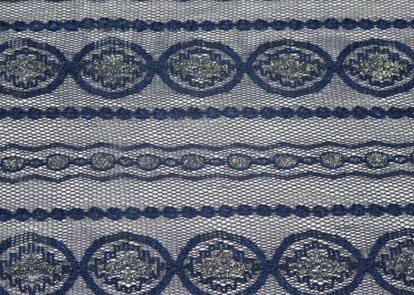 Scalloped Edge Gold Metallic Lace Fabric Shrink-Resistant SGS CY-LW0208