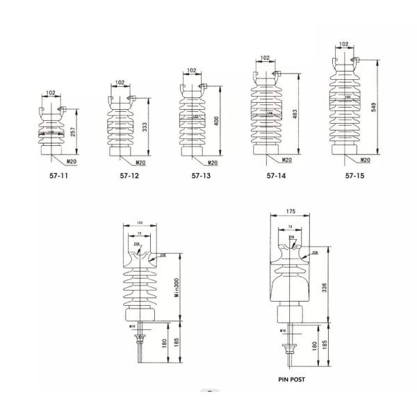 Электрическое керамическое высокое напряжение изолятора столба Pin