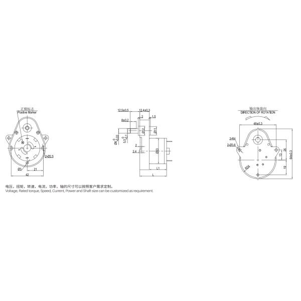 Metal Material 24 Volt DC Gear Motor 10kg.Cm Torque Rohs Certified