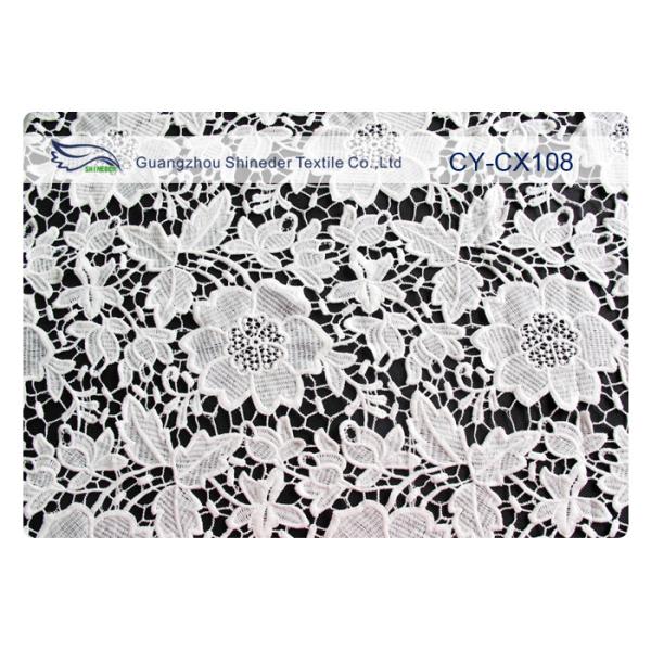 Nylon Cotton Embroidered Lace Fabric with 120cm Width CY-CX108