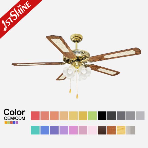 Ventiladores de teto clássicos tradicionais Lustreiro de 52 polegadas para restaurante