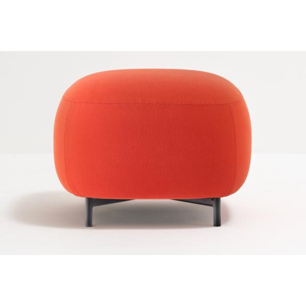 Buddy Pouf Modern Upholstered Stools Fabric Cover Powder White For Living Room