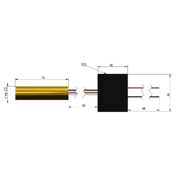 High Stability Output Power Adjustable Green Laser Module 50mW 100mW Dot DPSS Module