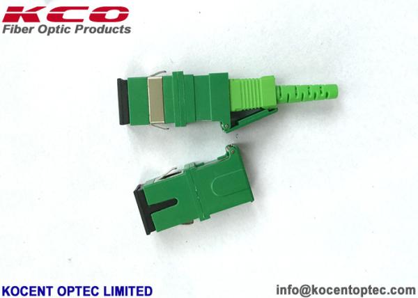 Auto Shut SCA Fiber Optic Adapter Plastic 4 Cores SC APC Green Color 1 Chanel Way