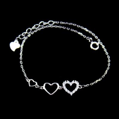 Bracelete de prata do zirconita da joia do projeto 925 da forma com coração