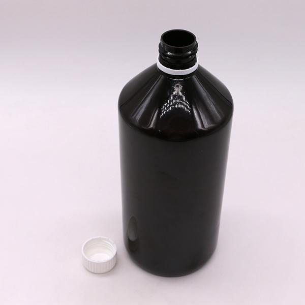 Темно-коричневый прозрачный ПЭТ 1000 мл жидкая бутылка лекарства с 28-миллиметровой защитной крышкой