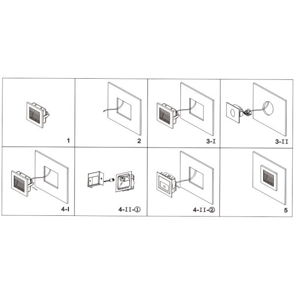 IP40 3W Wall Mounted Recessed Step Stair Lights Led Indoor , Led Light Indoor Lighting