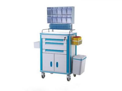Carro médico do trole de três gavetas claras