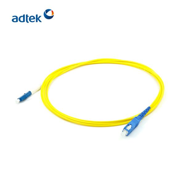 Yellow SC To LC Fiber Patch Cable SingleMode Simplex 3M PVC For FTTH