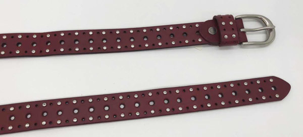 Пояс неподдельных женщин обитый кожаный со стержнями отверстий выреза/4mm плоскими