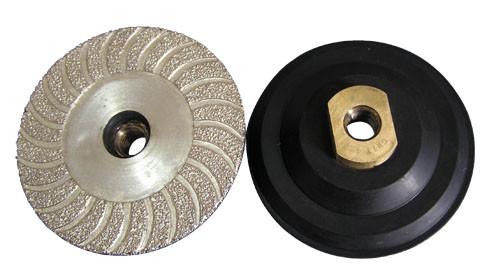 4 Inch 100mm Diamond Cup Wheel Vacuum Brazed Wet / Dry  Polishing For Hard Stone
