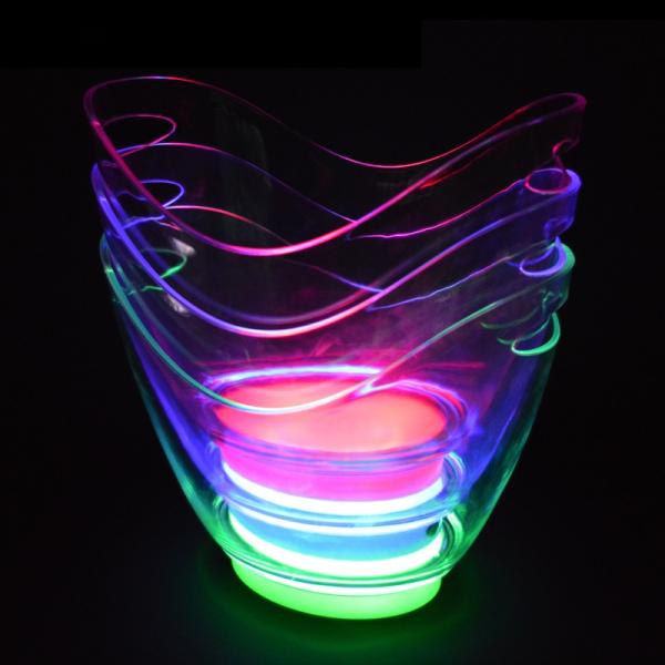Oval Shape LED Luxury Flashing Wine Vodka Whiskey Champagne Buckets for KTV Bar Party