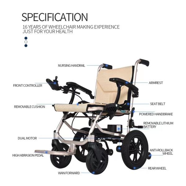 Front and Rear Intelligent Dual Control System Electric Wheelchair for Disabled Home