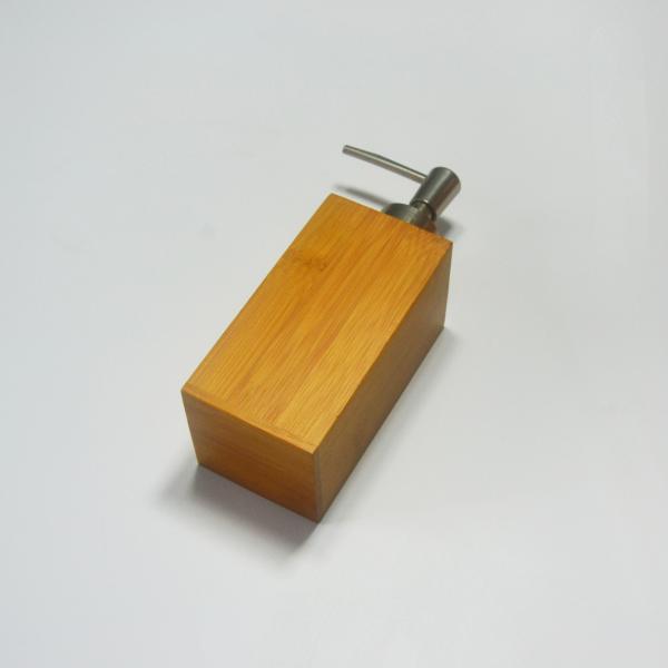 4oz 120ml Bamboo Plastic Gel Pump Bottle Square Shampoo Shower With Tray