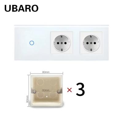 Montagem na parede 1 Gang Switch Socket Plastic UL94V0 EU Standard On Off Outlet Switch