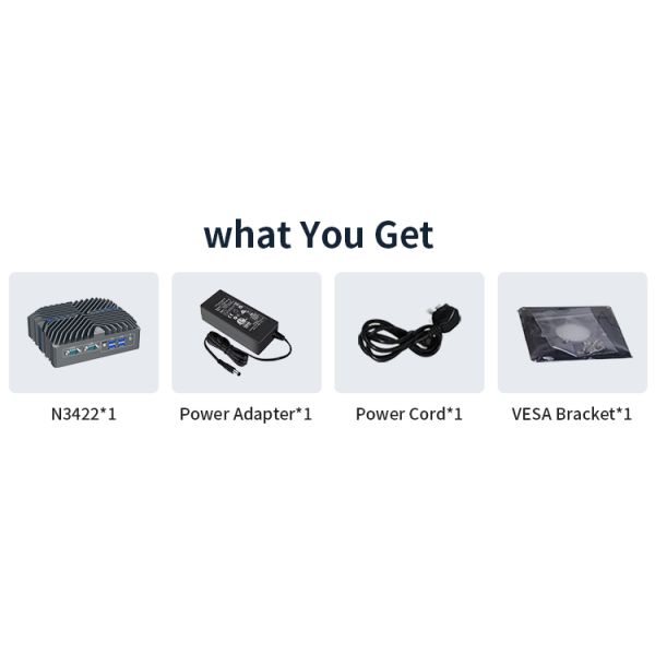 14th Gen Core Ultra 5 125U Industrial Mini PC with Fanless Design and Din-Rail Mount for Edge Computing
