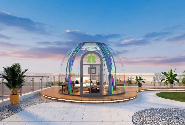 Inflatable Star House Outdoor Glamping Transparent PC Dome Tent Bubble House Geodesic Design