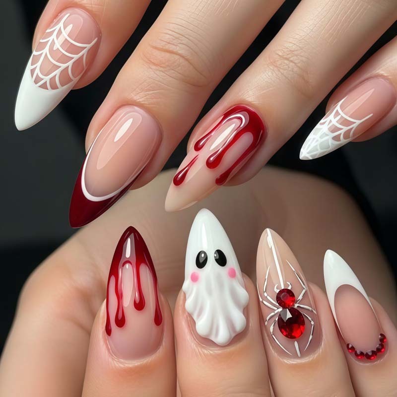 Spooky Halloween Holiday Press On Nails Bulk Wholesale Dark Witch Design