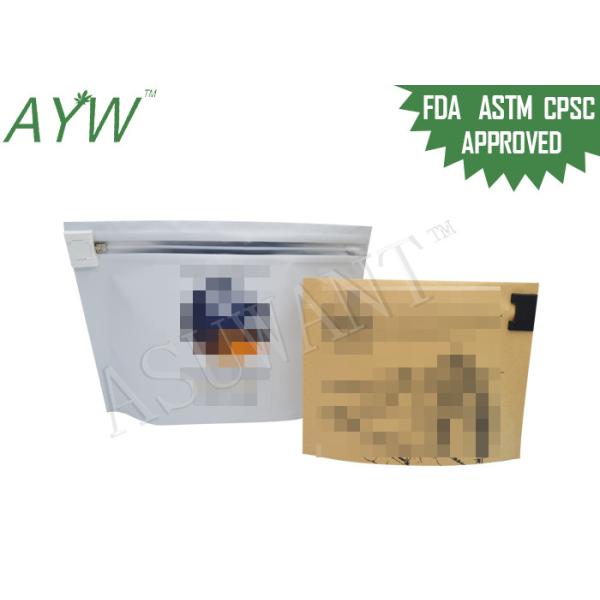 Medical Marijuana Packaging Stand Up Plastic Bags With Top Child Proof Zipper