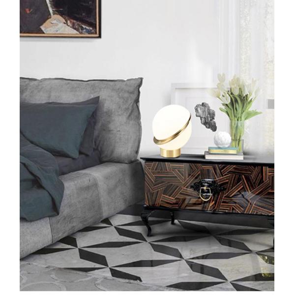 1.8m Cable Study Spherical Acrylic Dia 300mm Bedside Table Lamp