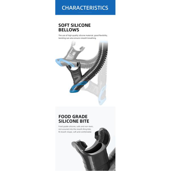 Semi submarino de natación de entrenamiento de snorkel conjunto para adultos buceo pesca de lanza silicona PVC