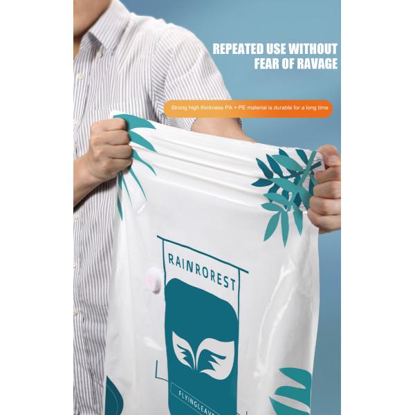 Ahorro de espacio Bolsas de sello de vacío para colchas de toda la temporada Logotipo impreso a medida y ahorre 75% de espacio