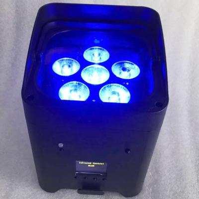 Battery Powered Par Lights DMX 6*18w RGBWA+UV 6in1 Wireless Remote Control LED Lights