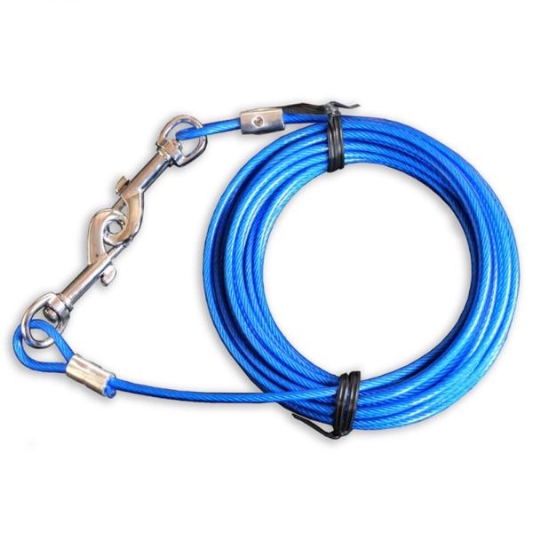 Câble d'attache pour chien avec âme en acier revêtu de PVC et piquet, laisses pour animaux de compagnie
