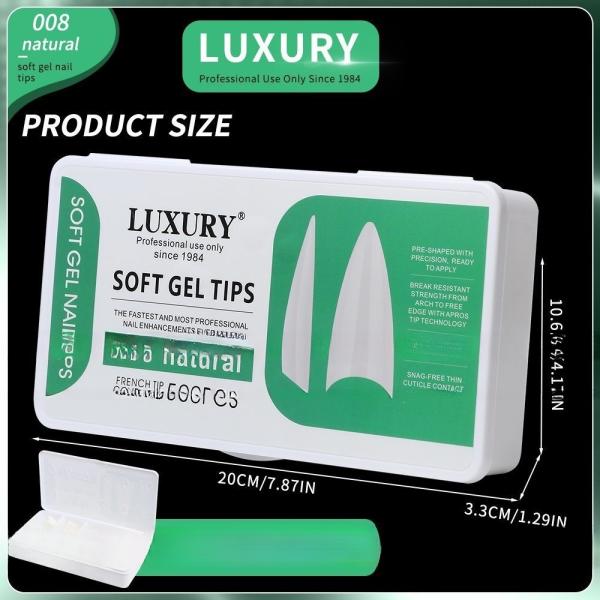 Nail Salon Supplies Sharp Shape Quick Extension Gel Nail Natural Half Cover Acrylic False Nails for Manicure DIY Design
