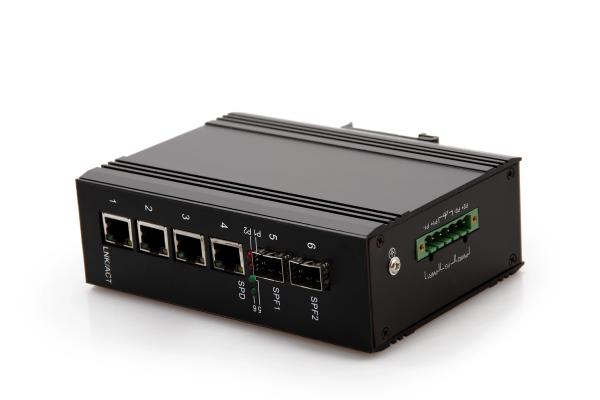 Os ethernet industriais da fibra comutam o ponto de entrada o porto 4 10 da fibra de 2 gigabits/100/1000M RJ45