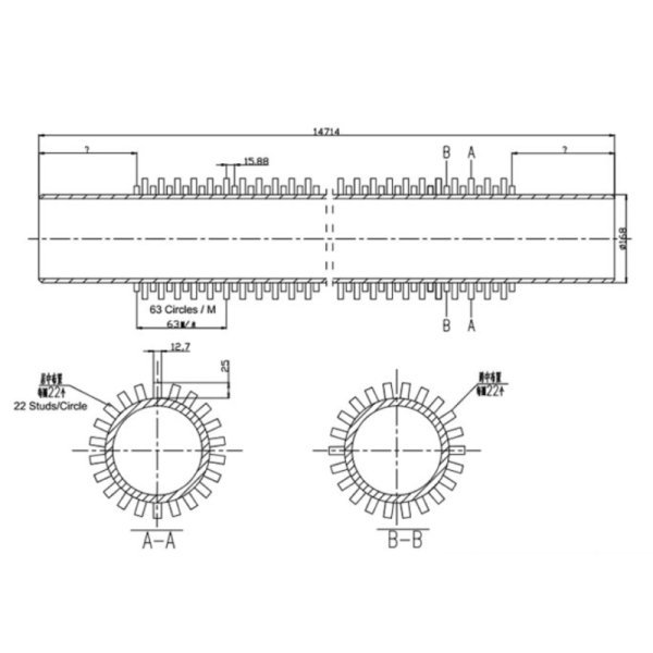 Nail Head Tube Studded Tube For Petrochemical Industry
