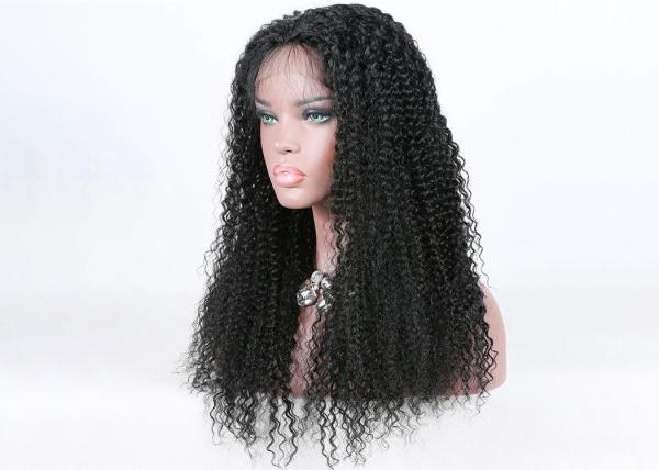 20 Inch Kinky Curly Human Hair Full Lace Wigs Full Swiss Lace With Stretch From Ear To Ear