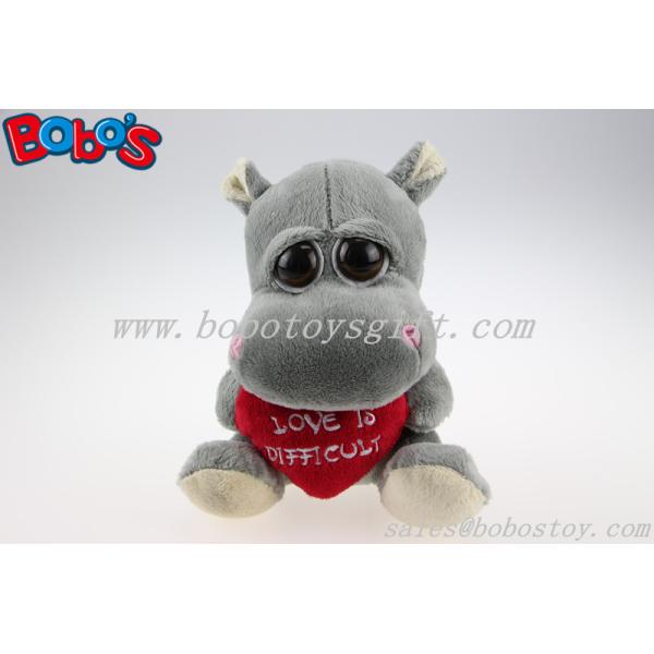 Valentines Day Gifts Big Eyes Toy Series Stuffed Hippo With Heart Pillow