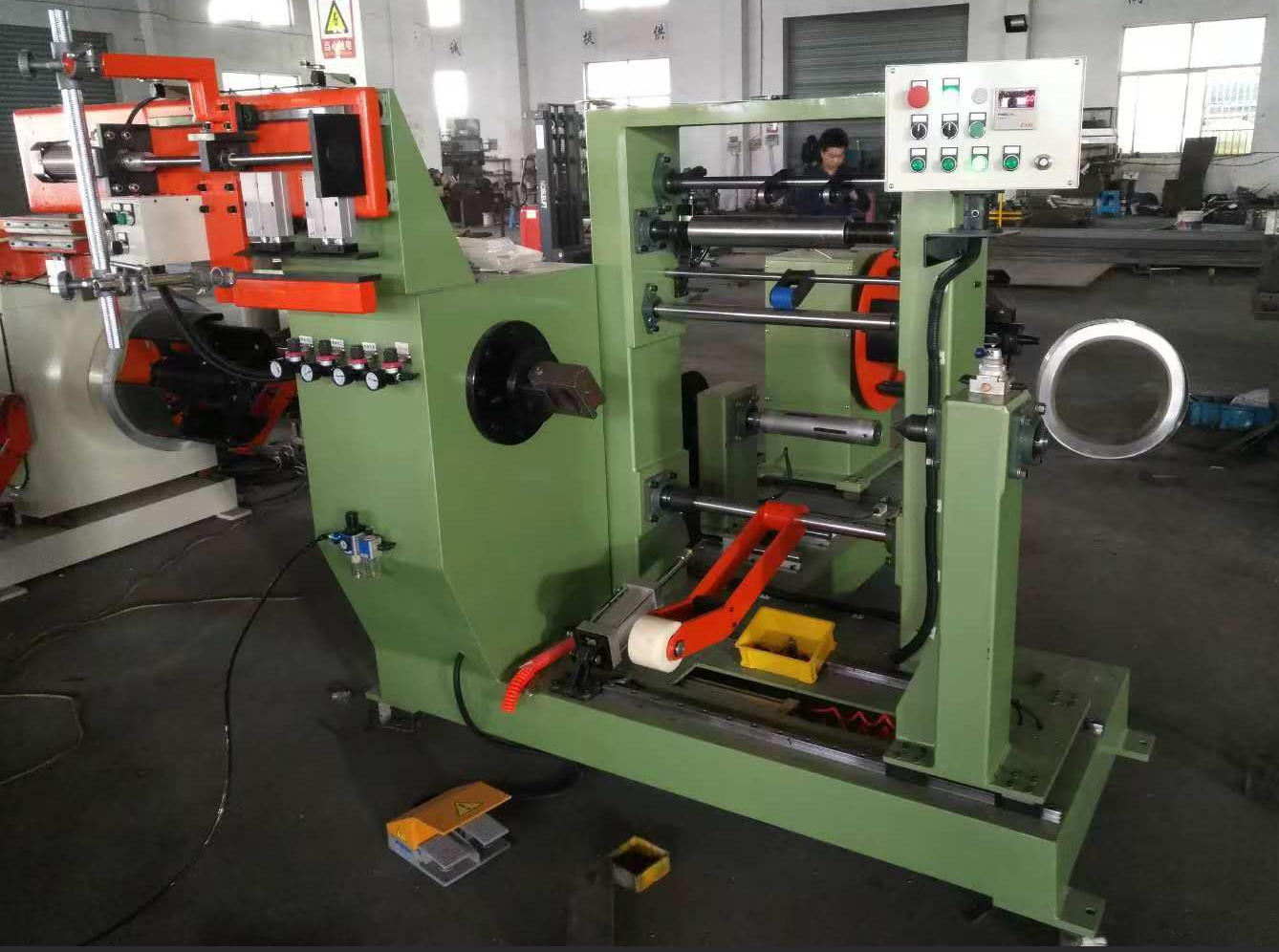 Transformer Foil Winding Machine with Consistent Winding Speed, TIG Welding, and Dual Decoilers