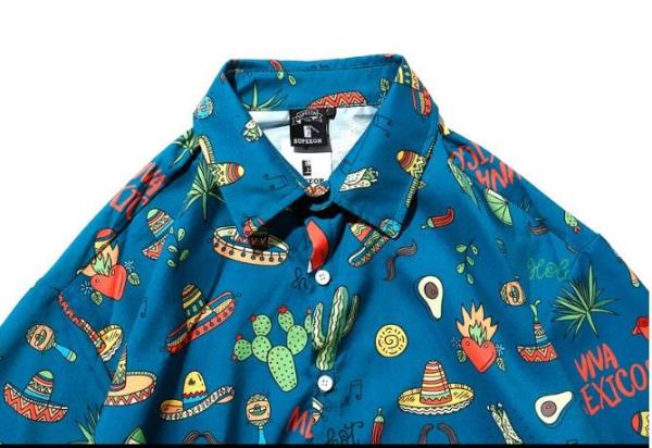 Custom Clothing Manufacturers Men'S Standard - Fit Short - Sleeve Printed 100% Polyester Shirt