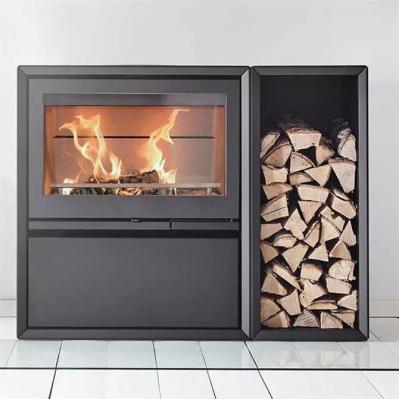 Fogão de queimadura de madeira interno de Heater Matt Black Freestanding Steel Fireplace